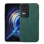 For Xiaomi Redmi K50 / K50 Pro 5G Wood Texture PU Phone Case(Green)