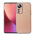 For Xiaomi 12 / 12X Wood Texture PU Phone Case(Gold)