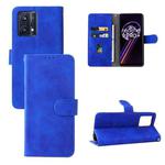 For OPPO Realme 9 Pro+ Skin Feel Magnetic Buckle Calf Texture Leather Phone Case(Blue)