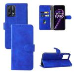 For OPPO Realme 9 Pro Skin Feel Magnetic Buckle Calf Texture Leather Phone Case(Blue)