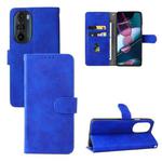 For Motorola Edge X30 Skin Feel Magnetic Buckle Calf Texture Leather Phone Case(Blue)