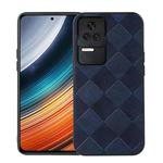 For Xiaomi Redmi K40S 5G Weave Plaid PU Phone Case(Blue)