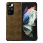 For Xiaomi Mi Mix Fold Weave Plaid PU Phone Case(Green)