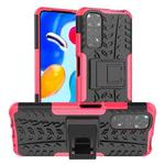 For Xiaomi Redmi Note 11S 4G International Version Tire Texture Shockproof TPU+PC Phone Case with Holder(Pink)