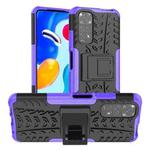 For Xiaomi Redmi Note 11S 4G International Version Tire Texture Shockproof TPU+PC Phone Case with Holder(Purple)