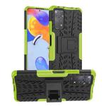For Xiaomi Redmi Note 11 Pro 5G International Version Tire Texture Shockproof TPU+PC Phone Case with Holder(Green)