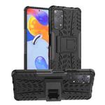 For Xiaomi Redmi Note 11 Pro 5G International Version Tire Texture Shockproof TPU+PC Phone Case with Holder(Black)