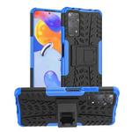 For Xiaomi Redmi Note 11 Pro 5G International Version Tire Texture Shockproof TPU+PC Phone Case with Holder(Blue)
