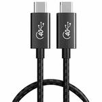 PD 100W USB-C / Type-C to USB-C / Type-C Compatible Thunderbolt 4 Full-function Data Cable, Cable Length:1m(Black and Grey Mesh)