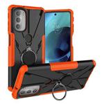 For Motorola Moto G51 5G Armor Bear Shockproof PC + TPU Phone Protective Case with Ring Holder(Orange)