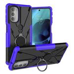 For Motorola Moto G51 5G Armor Bear Shockproof PC + TPU Phone Protective Case with Ring Holder(Purple)