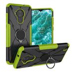 For Nokia C30 Armor Bear Shockproof PC + TPU Phone Protective Case with Ring Holder(Green)