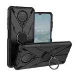 For Nokia G10 / G20 Armor Bear Shockproof PC + TPU Phone Protective Case with Ring Holder(Black)