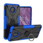 For Nokia C10 / C20 Armor Bear Shockproof PC + TPU Phone Protective Case with Ring Holder(Blue)