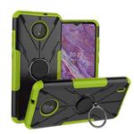 For Nokia C10 / C20 Armor Bear Shockproof PC + TPU Phone Protective Case with Ring Holder(Green)
