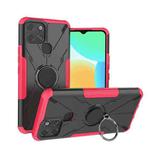 For Infinix Smart 6 Armor Bear Shockproof PC + TPU Phone Protective Case with Ring Holder(Rose Red)