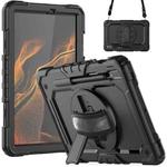 For Samsung Galaxy Tab S8 11 inch SM-X700 Silicone + PC Tablet Case with Shoulder Strap(Black)