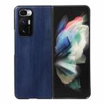 For Xiaomi Mi Mix Fold Yellow Cow Texture PU Phone Case(Blue)