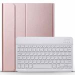 A11 Lambskin Texture Ultra-thin Bluetooth Keyboard Leather Case For iPad Air 2022 / Air 2020 10.9 & Pro 11 inch 2021 / 2020 / 2018(Rose Gold)