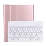 A11BS Lambskin Texture Ultra-thin Bluetooth Keyboard Leather Case with Pen Holder & Backlight For iPad Air 5 2022 / Air 4 2020 10.9 & Pro 11 inch 2021 / 2020 / 2018(Rose Gold)