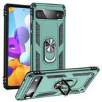 For Google Pixel 6A Shockproof TPU + PC Protective Case with 360 Degree Rotating Holder(Dark Green)