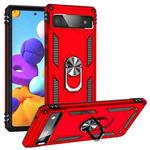 For Google Pixel 6A Shockproof TPU + PC Protective Case with 360 Degree Rotating Holder(Red)