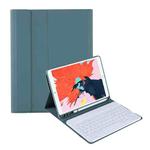 T098B Candy Color Skin Feel Texture Bluetooth Keyboard Leather Case with Pen Holder For iPad Air 4 10.9 2020 / Air 5 10.9 2022 (Dark Green)