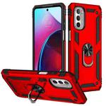 For Motorola Moto G Stylus 2022 Shockproof TPU + PC Phone Case with Holder(Red)