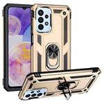 For Samsung Galaxy A23 Shockproof TPU + PC Phone Case with Holder(Gold)
