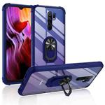 For Xiaomi Redmi 9 Shockproof Transparent TPU + Acrylic Phone Case with Ring Holder(Blue)