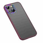 For iPhone 13 Colorful Metal Lens Ring Matte PC + TPU Phone Case(Red)