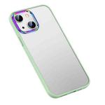 For iPhone 13 mini Colorful Metal Lens Ring Matte PC + TPU Phone Case (Green)