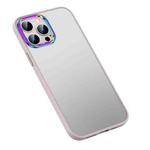 For iPhone 13 Pro Colorful Metal Lens Ring Matte PC + TPU Phone Case For  iPhone 13 Pro(Pink)