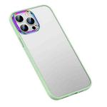 For iPhone 13 Pro Max Colorful Metal Lens Ring Matte PC + TPU Phone Case (Green)