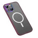 For iPhone 13 MagSafe Colorful Metal Lens Ring Matte PC + TPU Phone Case(Red)
