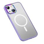 For iPhone 13 MagSafe Colorful Metal Lens Ring Matte PC + TPU Phone Case(Purple)