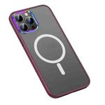 For iPhone 13 Pro For  iPhone 13 Pro MagSafe Colorful Metal Lens Ring Matte PC + TPU Phone Case(Red)