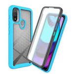 For Motorola Moto E20 Starry Sky Full Body Hybrid Shockproof Phone Case (Sky Blue)