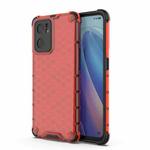 For OPPO Reno7 SE 5G Shockproof Honeycomb PC + TPU Phone Case(Red)