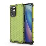 For OPPO Reno7 5G Global / Find X5 Lite Shockproof Honeycomb PC + TPU Phone Case(Green)