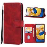 Leather Phone Case For Xiaomi Poco M4 5G(Red)