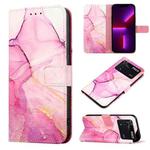 For Xiaomi Poco M4 Pro 4G PT003 Marble Pattern Flip Leather Phone Case(Pink Purple Gold LS001)