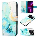 For Xiaomi Poco M4 Pro 4G PT003 Marble Pattern Flip Leather Phone Case(Green LS003)