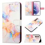For Samsung Galaxy S21+ 5G PT003 Marble Pattern Flip Leather Phone Case(Galaxy Marble White LS004)