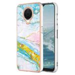For Nokia G20 / G10 Electroplating Marble Pattern Dual-side IMD TPU Phone Case(Green 004)