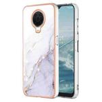 For Nokia G20 / G10 Electroplating Marble Pattern Dual-side IMD TPU Phone Case(White 006)
