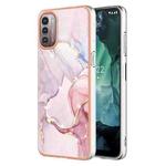 For Nokia G21 / G11 Electroplating Marble Pattern Dual-side IMD TPU Phone Case(Rose Gold 005)