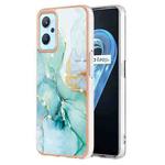 For Realme 9i Electroplating Marble Pattern Dual-side IMD TPU Phone Case(Green 003)