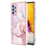 For Samsung Galaxy A13 4G Electroplating Marble Pattern Dual-side IMD TPU Phone Case(Rose Gold 005)