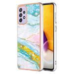 For Samsung Galaxy A23 4G / 5G Electroplating Marble Pattern Dual-side IMD TPU Phone Case(Green 004)